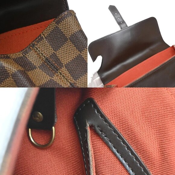 LOUIS VUITTON Logo Soho Backpack Bag Damier Ebene Leather Brown N51132 92EF739 - Picture 11 of 16